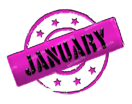 Sign, symbol, stamp or icon for your presentation, for websites and many more named JANUARY