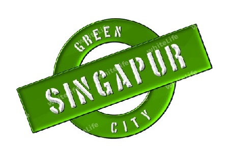 GREEN CITY SINGAPUR - Zeichen, Symbol, Banner fuer Prospekte, Flyer, Internet, ...