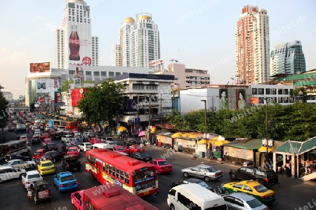 Die Innenstadt rund um den Siam Square Stadtteil im Zentrum der Hauptstadt Bangkok in Thailand. 