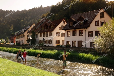 the old town of the villige Schiltach in the Blackforest in the south of Germany in Europe.