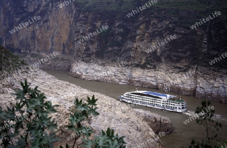 the landscape of the yangzee river in the three gorges valley up of the three gorges dam projecz in the province of hubei in china.