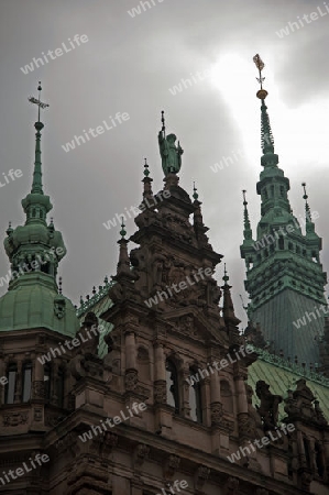 Das Hamburger Rathaus, Tuerme und Dach