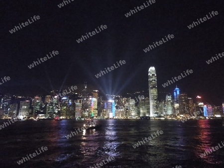 Nachtskyline Hongkong