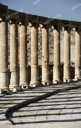 the Roman Ruins of Jerash in the north of Amann in Jordan in the middle east.