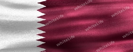 Qatar flag - realistic waving fabric flag