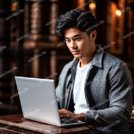 Junger Mann am laptop