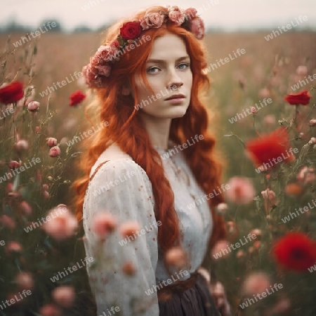 Junge Frau mit Blumen