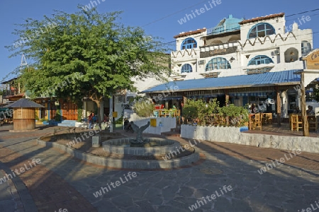 Gesch?fte und Restaurants in Puerto Baquerizo Moreno, Insel San Cristobal, Galapagos , Unesco Welterbe, Ecuador, Suedamerika