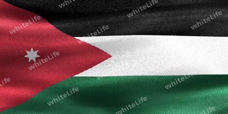 Jordan flag - realistic waving fabric flag