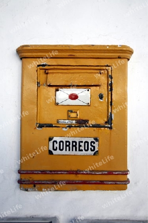 Mail Box at the Village of  Tejeda in the centre of the Canary Island of Spain in the Atlantic ocean.
