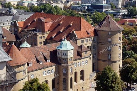 Altes Schloss Stuttgart vom Westturm der Stiftskirche