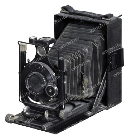 nostalgic folding camera in white back