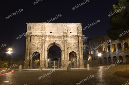 Rome - Konstantin Siegestor druch die Nacht