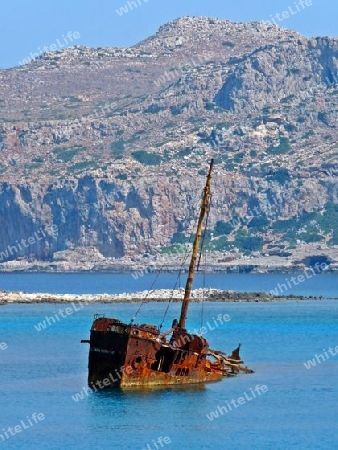 Schiffswrack bei Gramvousa, Kreta -Shipwreck at Gramvousa, Crete 