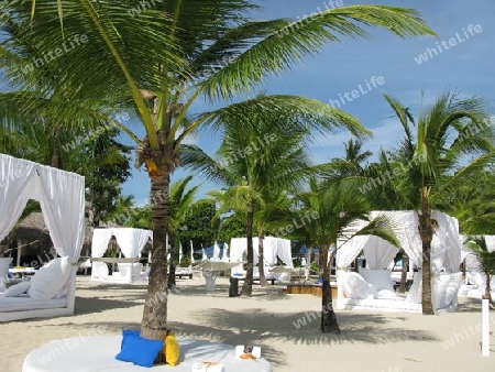 Strand für VIP Gäste. Dominikanische Republik