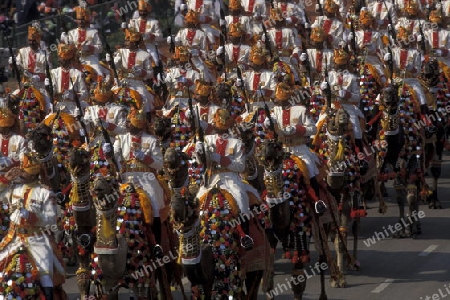 the parade at the national day in the City of New Delhi in India.