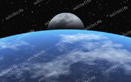 Mondaufgang im Weltall