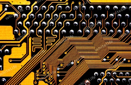 detail of the circuits of a computer motherboard