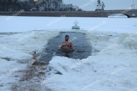 Eisschwimmer in St. Petersburg