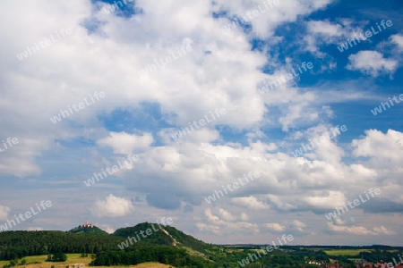 Landschaft bei Kahla mit Leuchtenburg