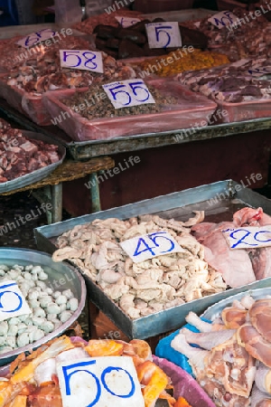 Meat at a market in Bangkok Thailand