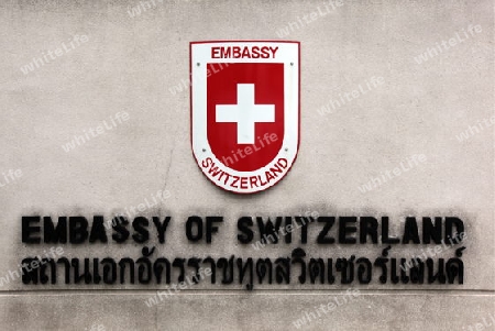 Die Schweizer Botschaft in Bangkok der Hauptstadt von Thailand in Suedostasien