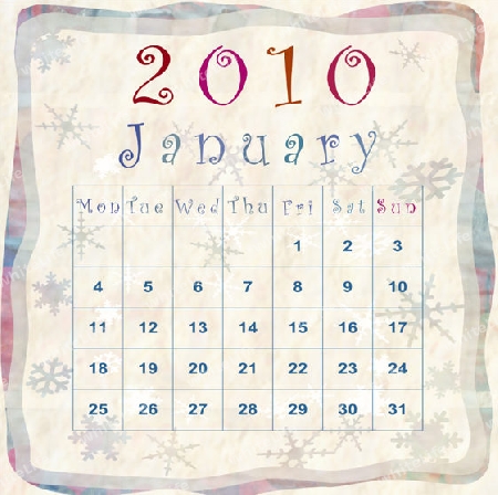 calendar, January