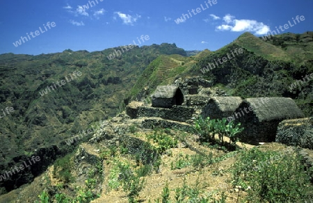 the  Village of Fontainas near  Ribeira Grande on the Island of Santo Antao in Cape Berde in the Atlantic Ocean in Africa.