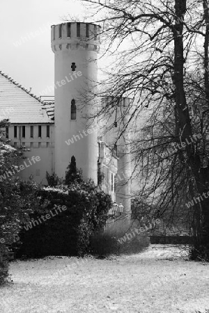 Schloss Petzow im Winter(sw)