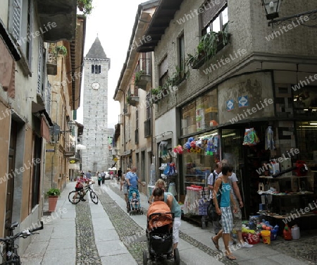The old Town of Cannobio on the Lago maggiore in the Lombardia  in north Italy. 