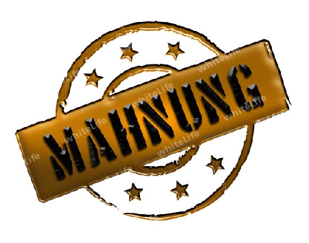 MAHNUNG - Zeichen, Symbol im Retro Stil fuer Praesentationen, Prospekte, Internet, ...