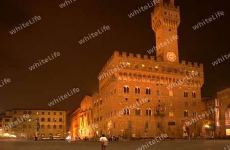 Palazzo Vecchio in Florenz bei Nacht