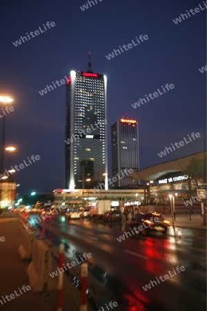 The Down Town of the new and modern City of Warsaw in Poland, East Europe.