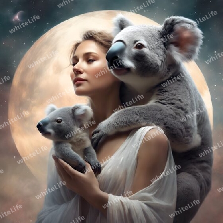 Frau mit koala