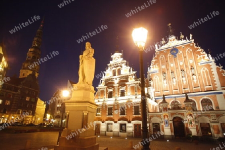 Das Schwarzhaeupterhaus am Rathausplatz in der Altstadt in Riga, Lettland  