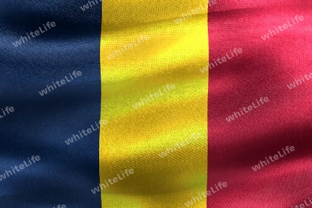 3D-Illustration of a Chad flag - realistic waving fabric flag.