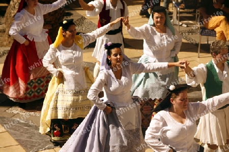 a Folklore Dance Show in the Pueblo Canario the city Las Palmas on the Canary Island of Spain in the Atlantic ocean.
