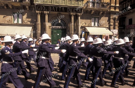 A ceremony of the Army on the Pjazza San Gorg inthe old Town of Valletta on Malta in Europe.