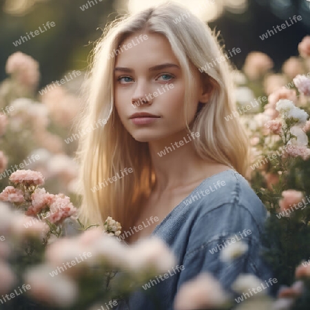 Junge Frau mit Blumen