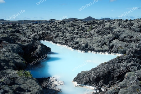 Der S?dwesten Islands, Reykjanes Halbinsel s?dlich von Reykjavik, Lava an der "Blauen Lagune"