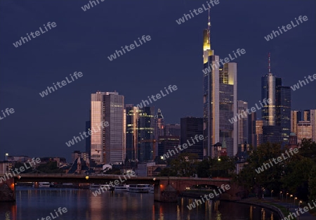 Frankfurt Main Skyline b. Nacht