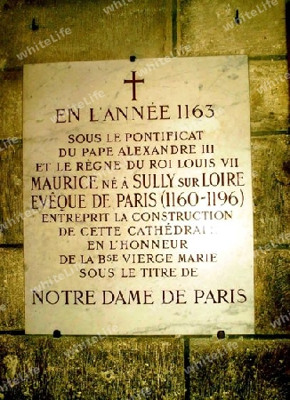 Notre Dame Gedenktafel