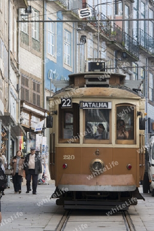 the city funicular city train in the city centre of Porto in Porugal in Europe.