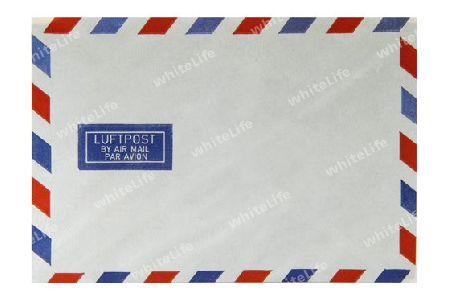 Luftpostbriefumschlag auf hellem Hintergrund
