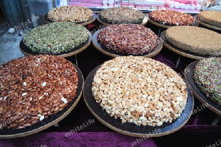 Orientalische Süßigkeiten. Basar in Akkon, Israel