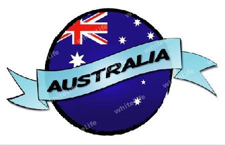 Circle Land AUSTRALIA - your country shown as illustrated banner for your presentation or as button...