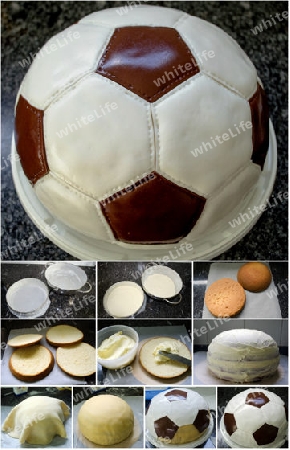 feiner, selbstgemachter Fussball-Kuchen