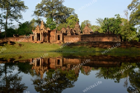 The Tempel Ruin of  Banteay Srei about 32 Km north of the Temple City of Angkor near the City of Siem Riep in the west of Cambodia.