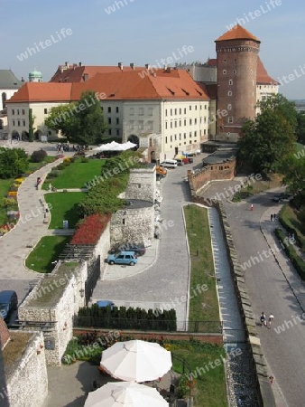 Blick auf die Burganlage in Krakau