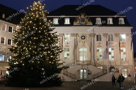 Bonn, Rathaus mit Weihnachtsbaum